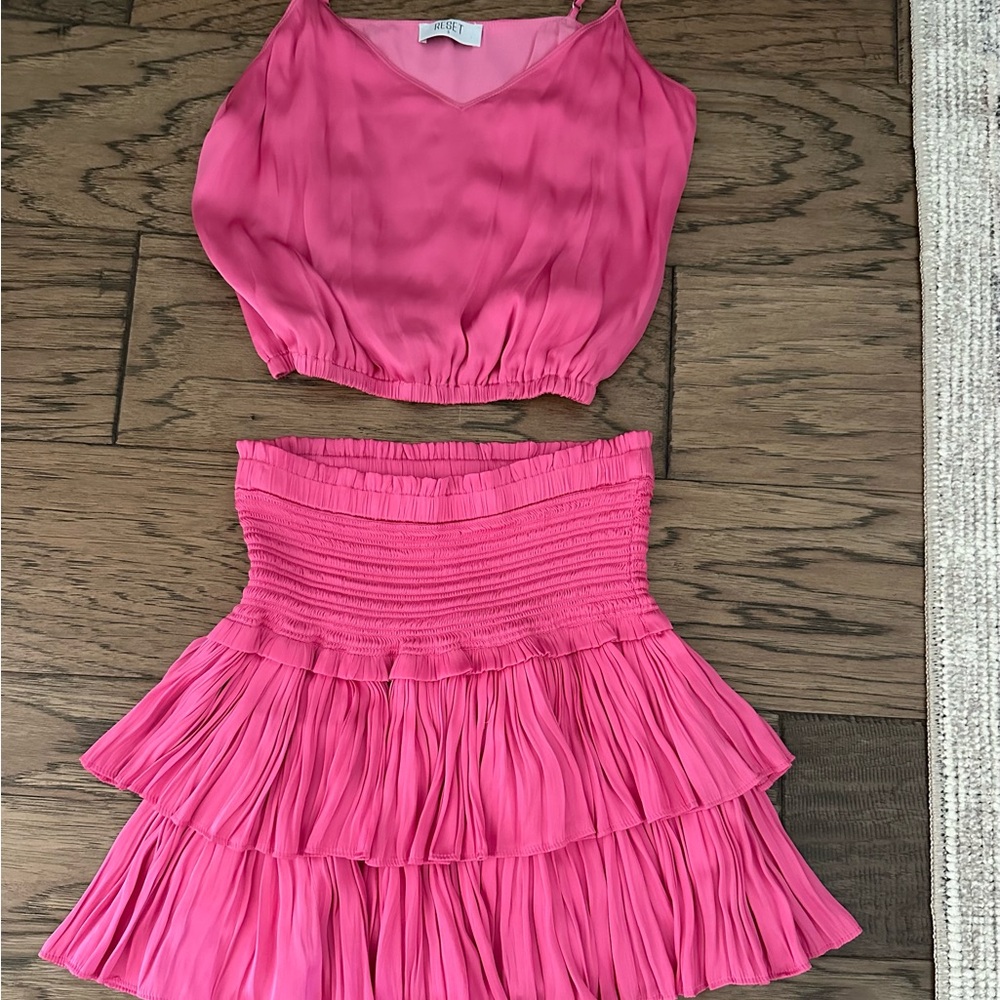 Elegant Pink Skirt Set